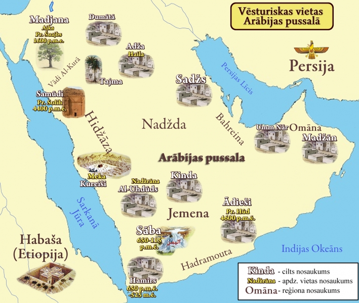 Senās civilizācijas Arābijas pussalā. Starp tiem arī Samūdi, Adīti un Madjan iedzīvotāji, kuri visi ir pieminēti Kurānā